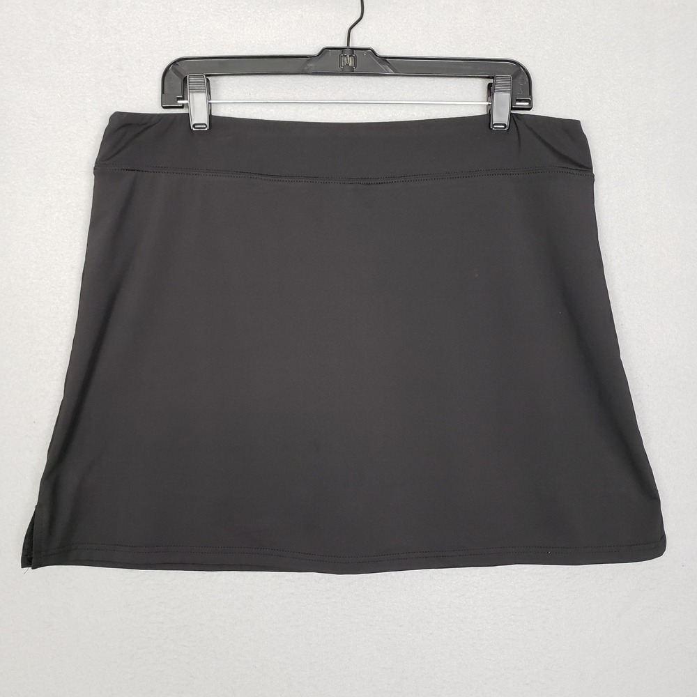 Solid Black Activewear Skirt Skort Tennis Golf Pickleball Athleisure Size XXL